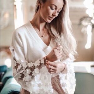 Nwt French Connection Caballo Floral Lace Sweater Medium